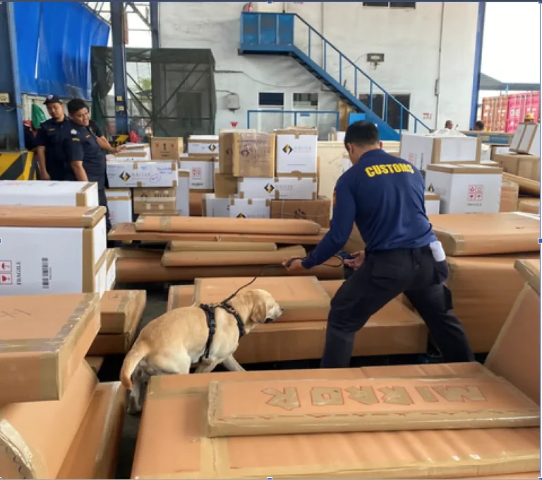K9 Inspection by Customs Officers